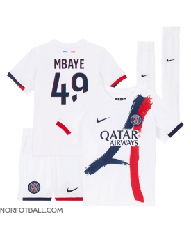 Billige Fotballdrakt Paris Saint-Germain Ibrahim Mbaye #49 Replika Bortedraktsett Barn 2025-26 Kortermet (med bukser)